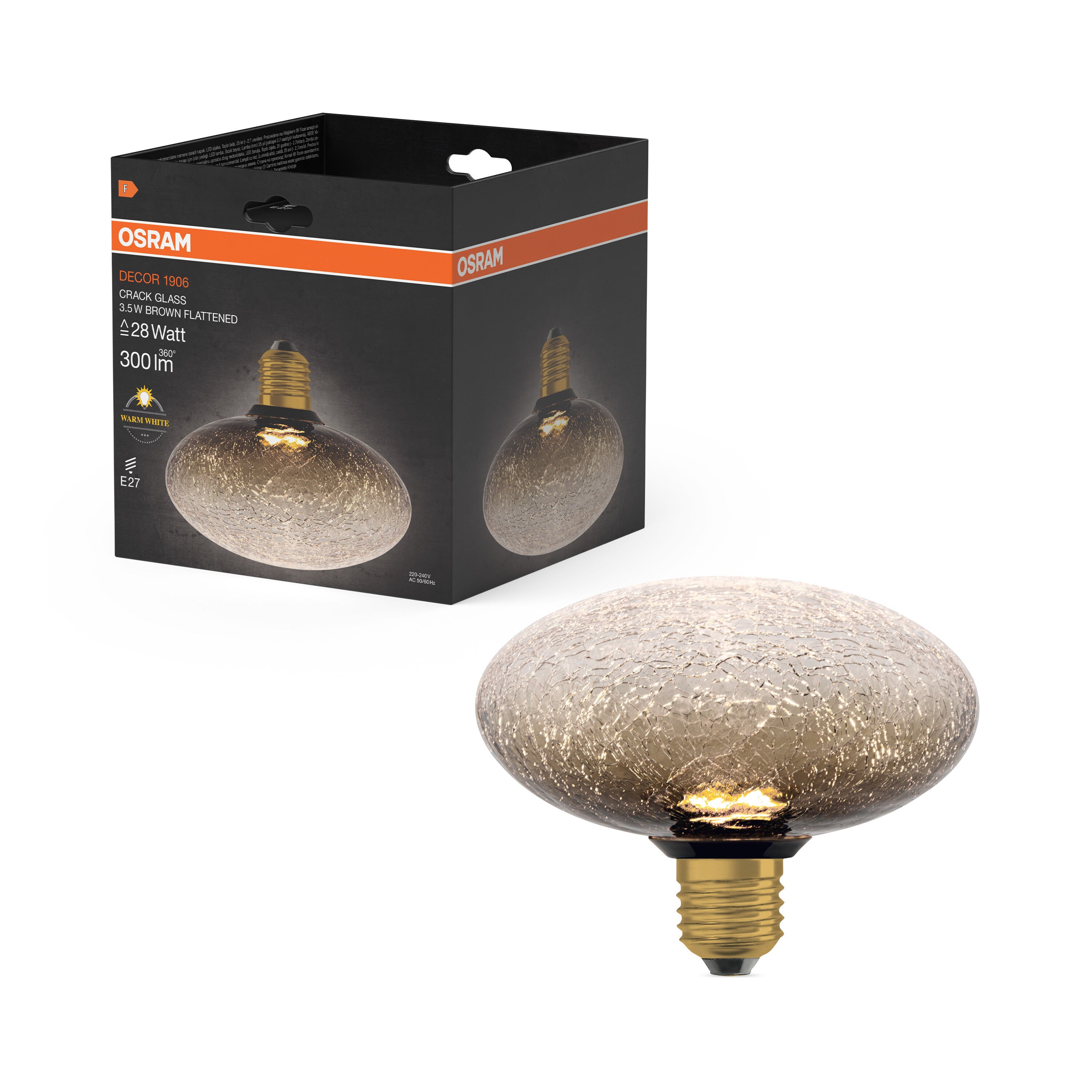 4099854608711 - Matná LED žárovka E27 3,5 W DECOR LAMP, hnědá, plochá - Žárovka - LEDVANCE e-shop