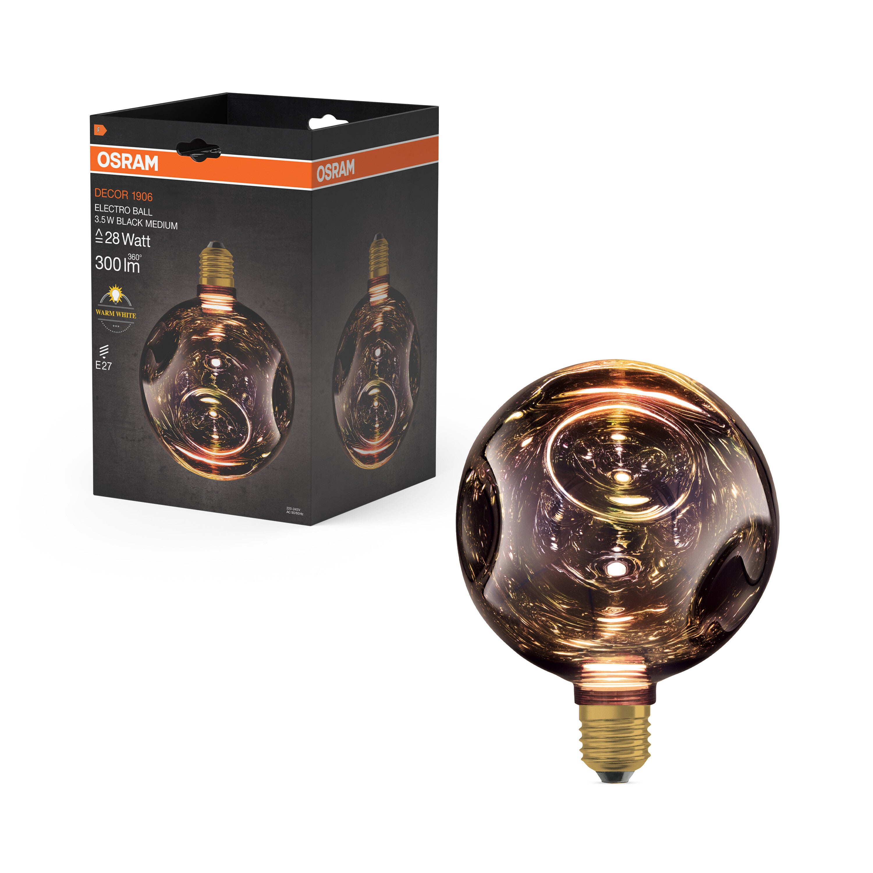 4099854607370 - Matná LED žárovka E27 3,5 W DECOR LAMP, černá, náhrada 28 W - Žárovka - LEDVANCE e-shop