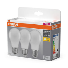 Matná LED žárovka E27 4,9 W BASE CLASSIC A, teplá bílá