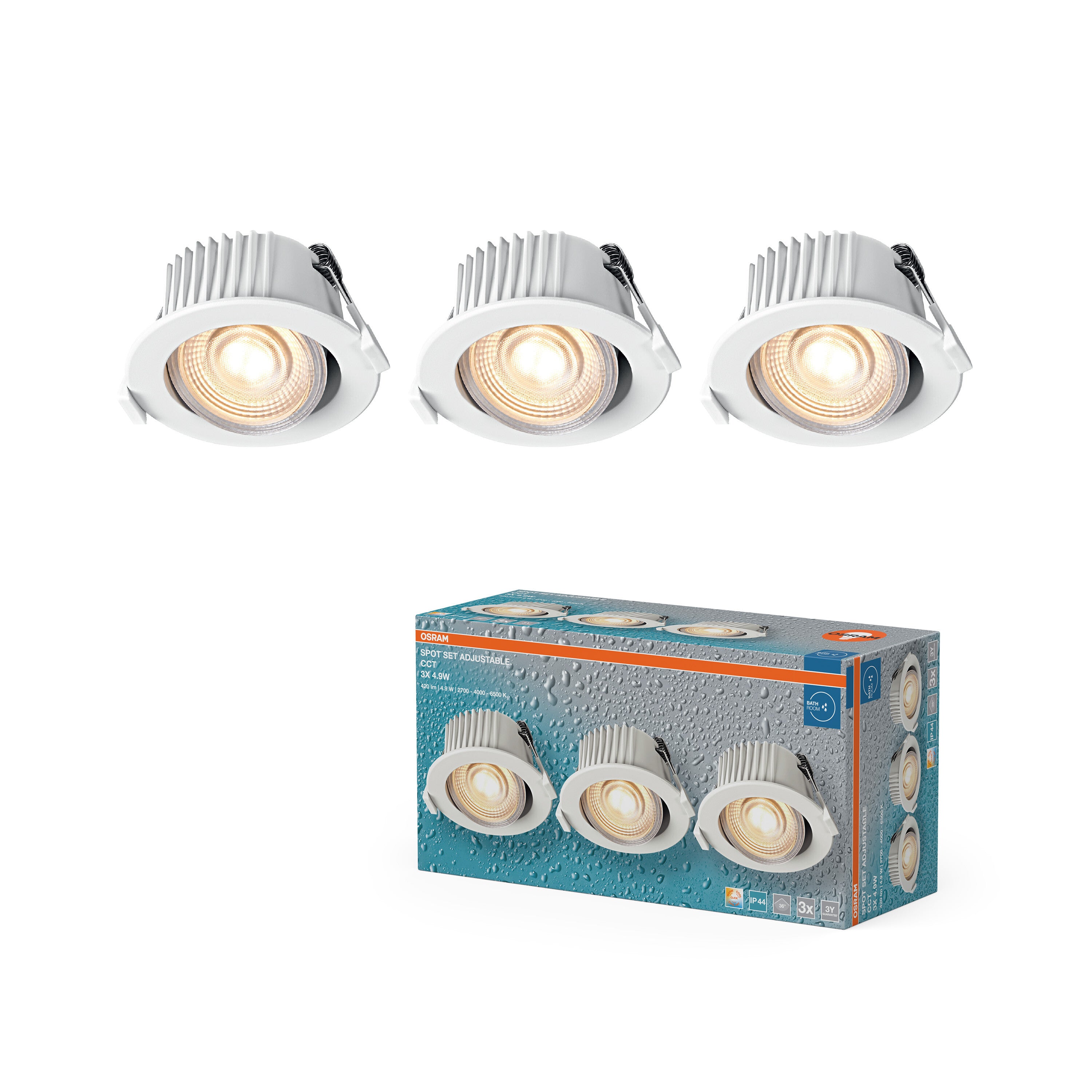 4099854596063 - Vestavný LED reflektor CCT IP44, laditelná bílá, bílá - Reflektor - LEDVANCE e-shop