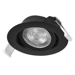 Vestavný LED reflektor nastavitelný, teplá bílá, černá