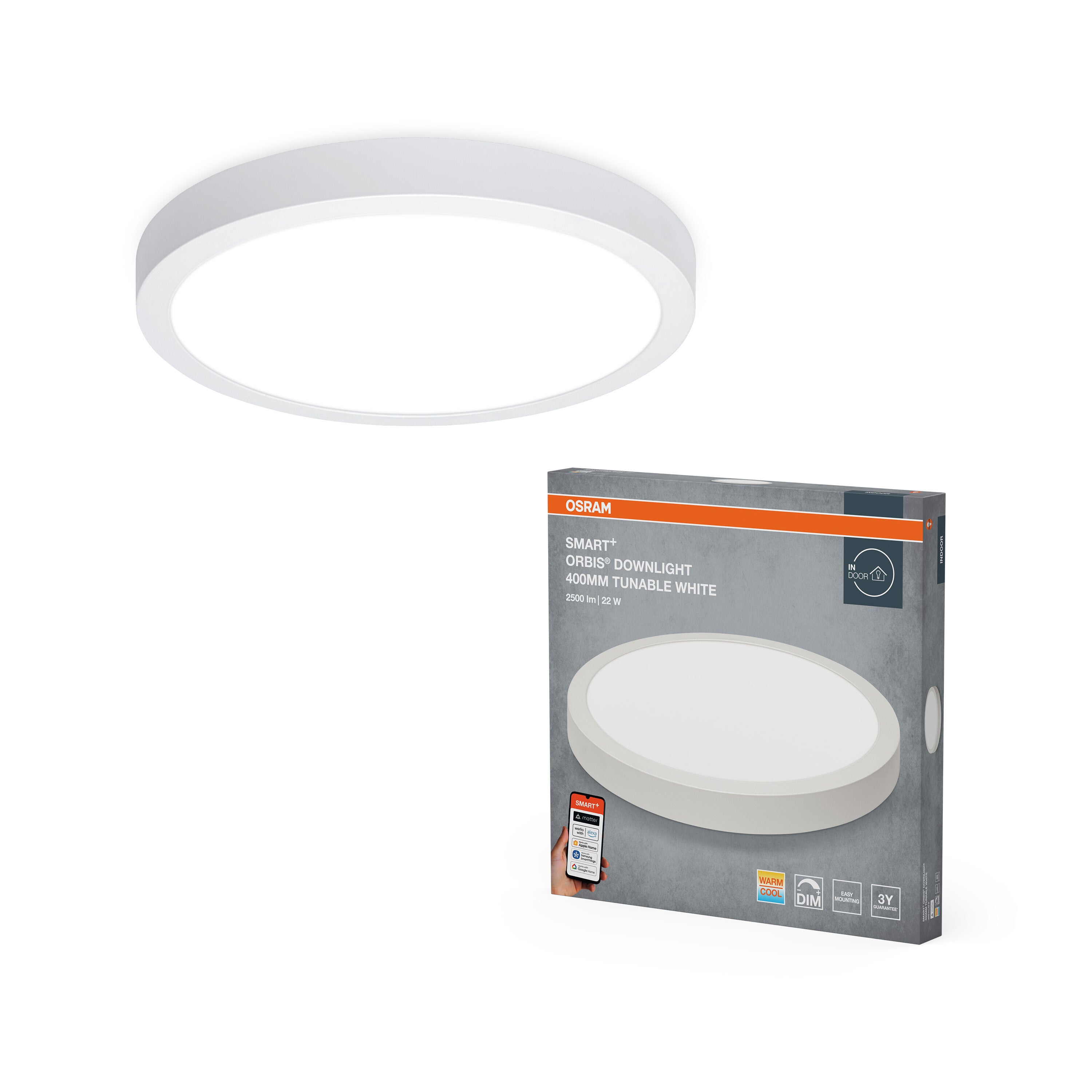 4099854475634 - SMART+ MATTER Downlight, bílá, laditelná bílá, 110 ° - Stropní svítidlo - LEDVANCE e-shop