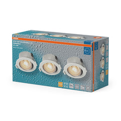 Vestavný LED reflektor DIM IP44, teplá bílá, bílá