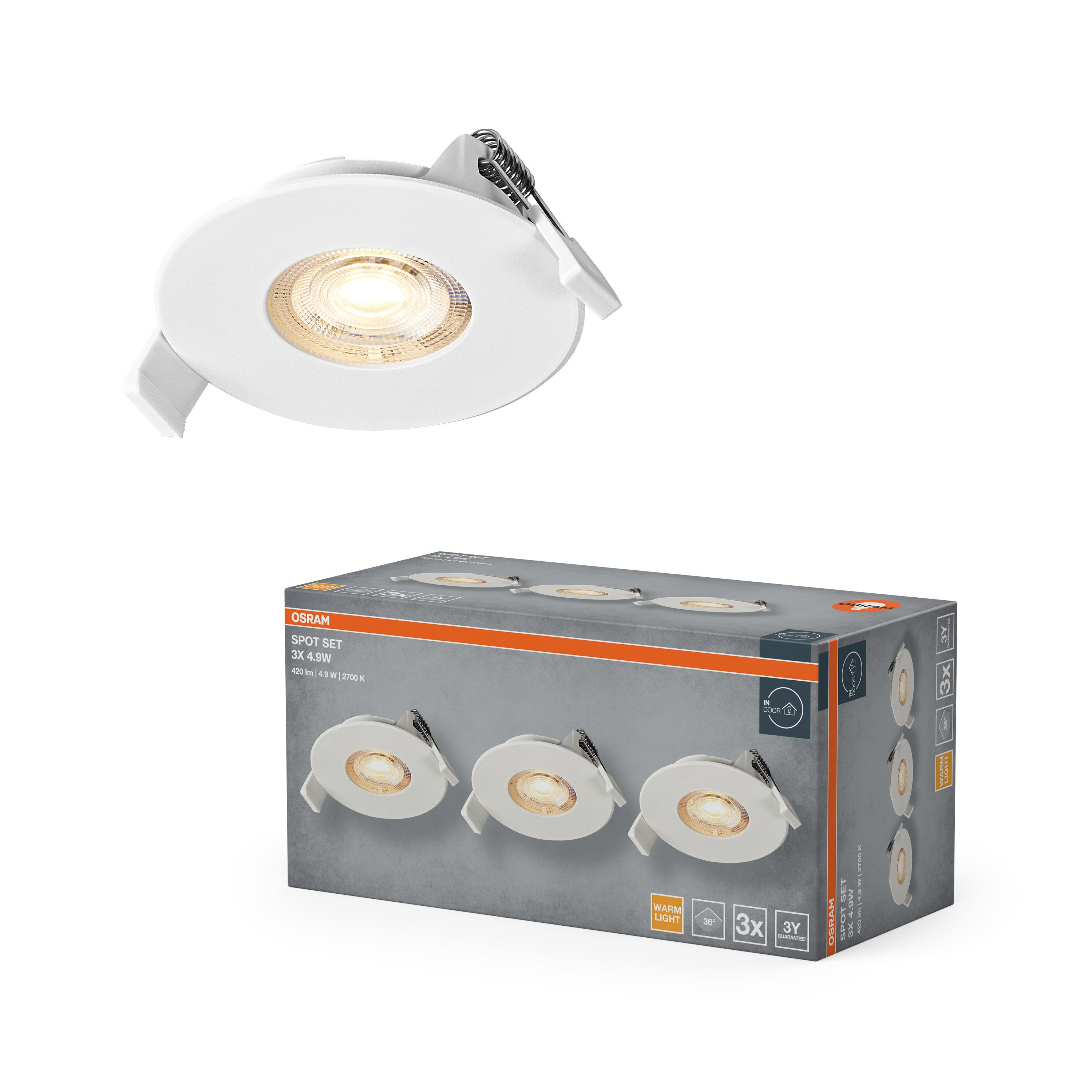 4099854595493 - Vestavný LED reflektor, teplá bílá, bílá - Podhledové svítidlo - LEDVANCE e-shop