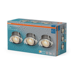 Vestavný LED reflektor CCT IP44, laditelná bílá, chrom