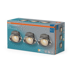 Vestavný LED reflektor CCT IP44, laditelná bílá, nikl