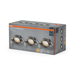Vestavný LED reflektor DIM 120°, teplá bílá, saténový nikl