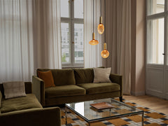 Matná LED žárovka E27 3,5 W DECOR LAMP, oranžová, praskané kulatá