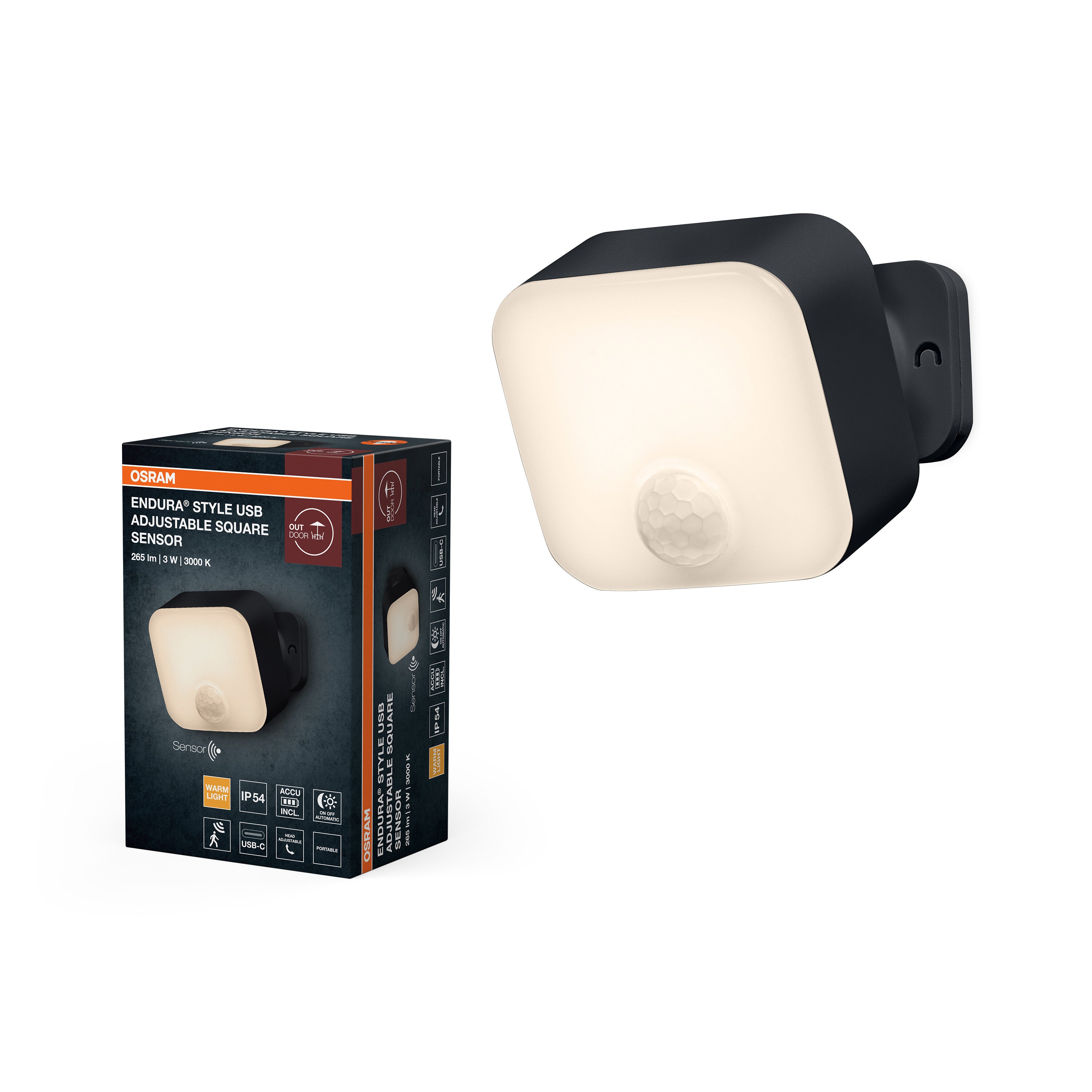 4099854678097 - Venkovní svítidlo ENDURA® Style USB nastavitelný, teplá bílá - Venkovní dekorativní svítidlo - LEDVANCE e-shop