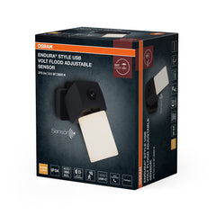 Venkovní reflektor ENDURA® Style USB Volt, šedá, teplá bílá, 111 °
