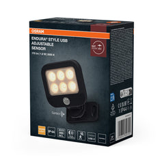 ENDURA® Style USB nastavitelný nahoru/dolů, šedá, teplá bílá, 90 °