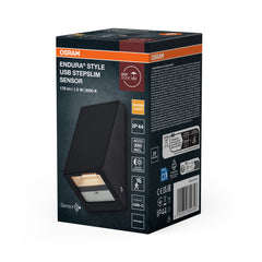 Venkovní svítidlo ENDURA® Style USB nástěnný, šedá, teplá bílá, 105 °
