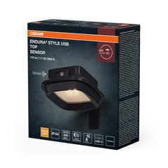 ENDURA® Style USB nástěnný, šedá, teplá bílá, 120 °, 1,70 W