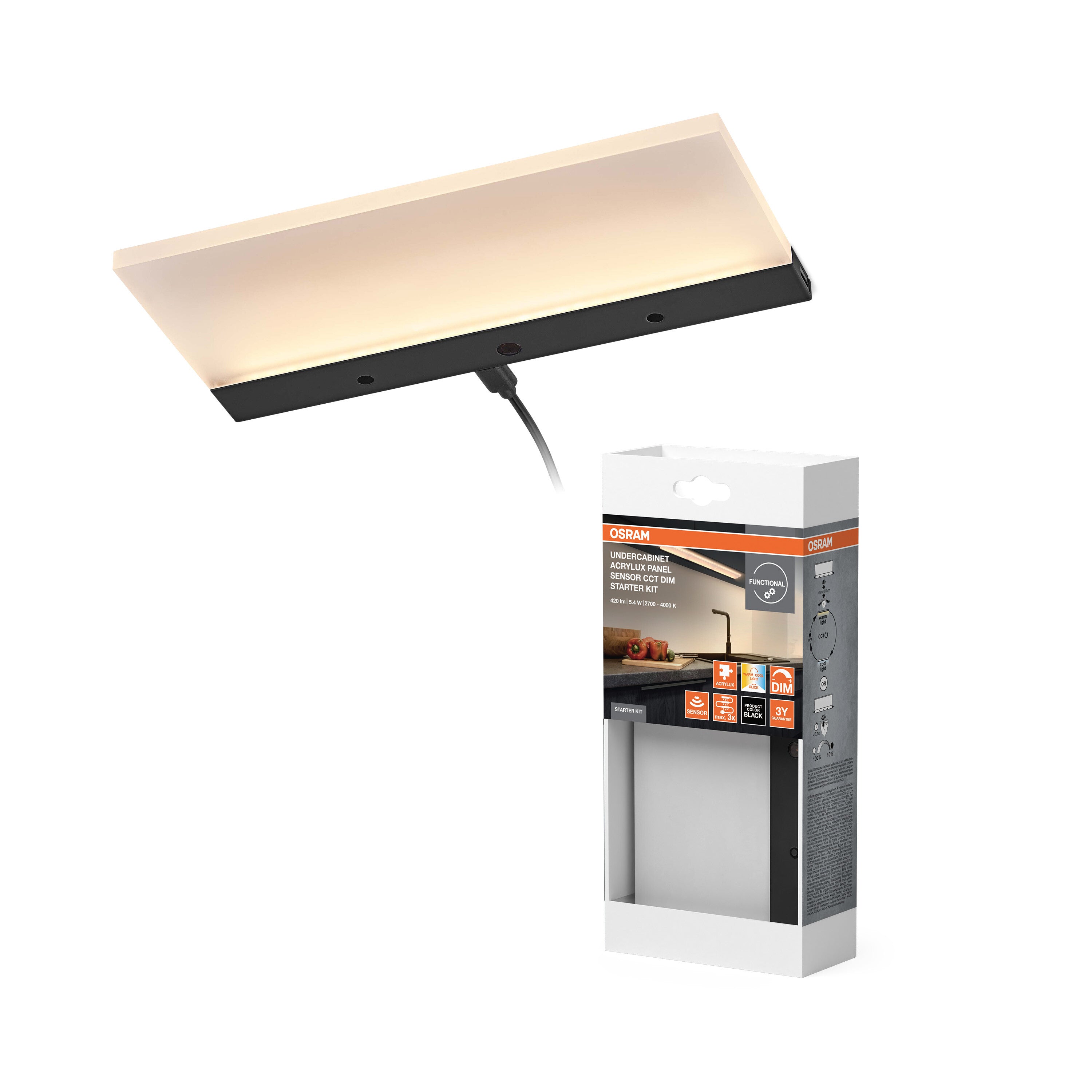 4099854628306 - Podlinkový LED panel Acrylux, Starter Kit - Podlinkové svítidlo - LEDVANCE e-shop