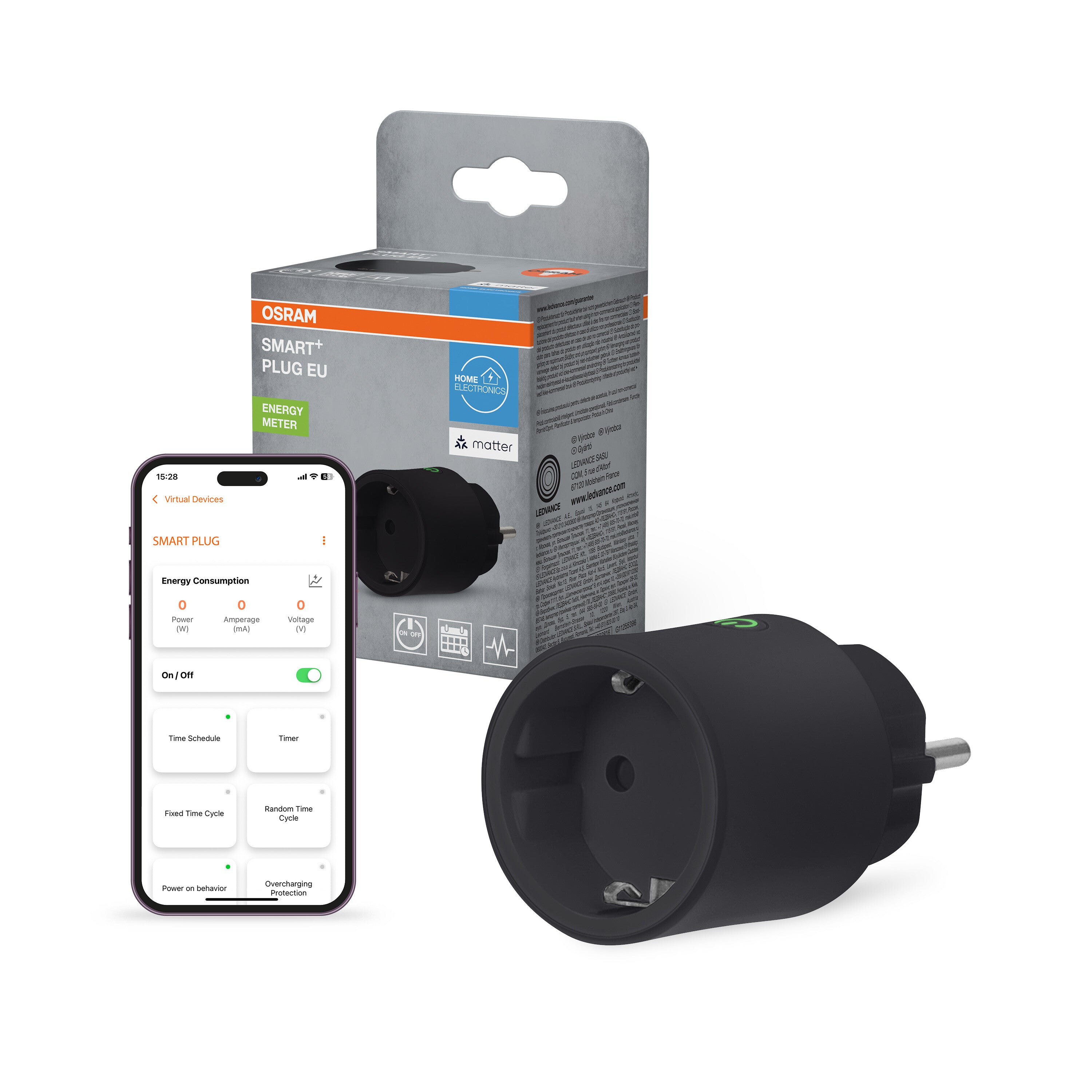 4099854419225 - SMART+ Chytrá zásuvka Matter přes WiFi černá - Zásuvka - LEDVANCE e-shop
