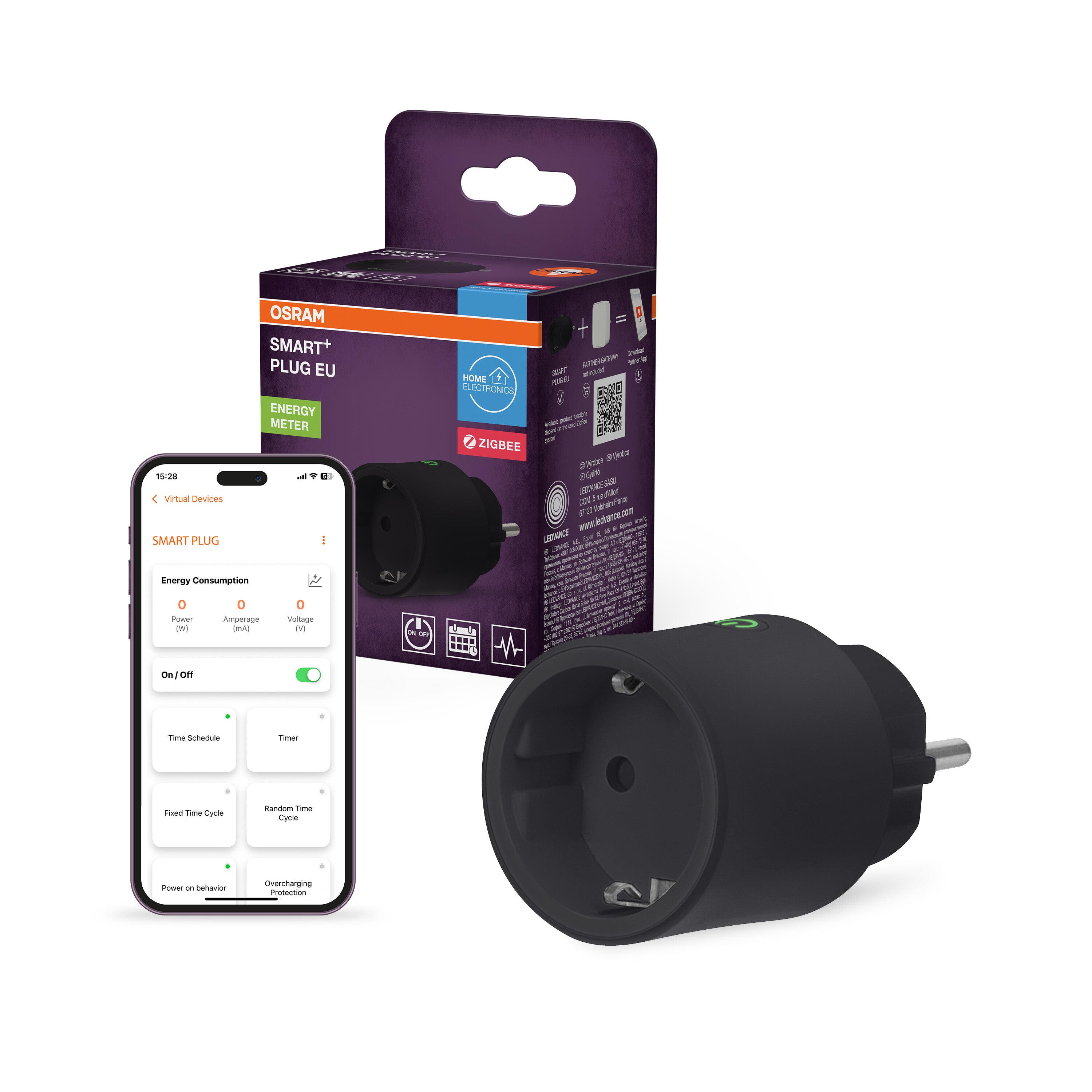 4099854419287 - SMART+ Chytrá zásuvka ZigBee černá - Zásuvka - LEDVANCE e-shop