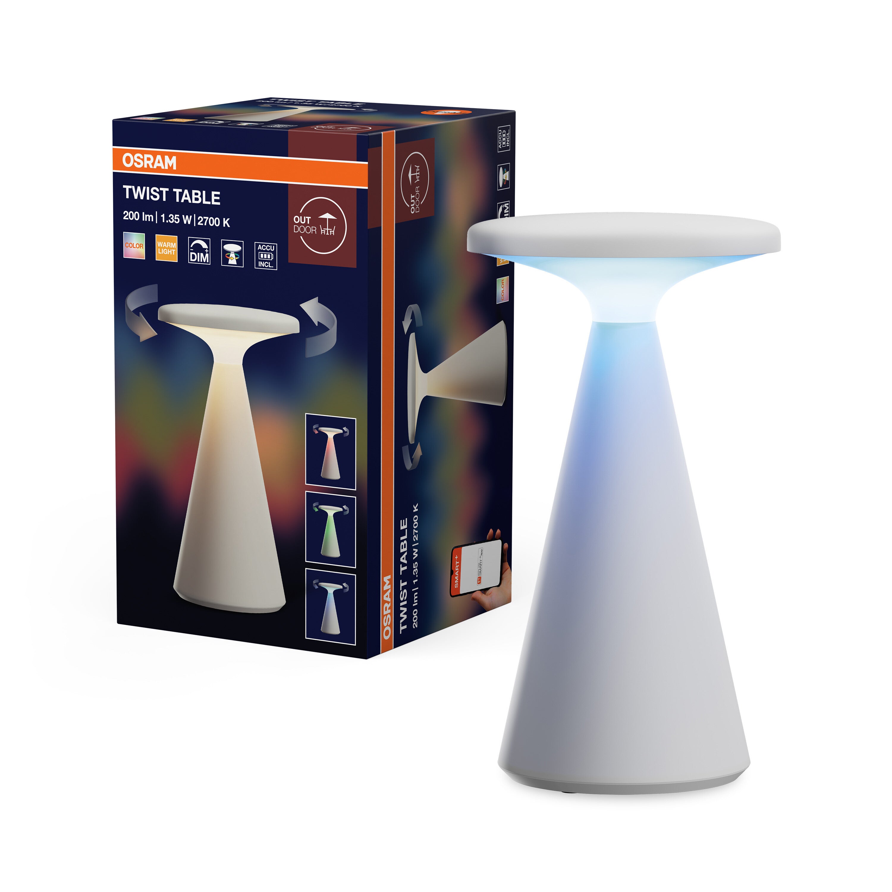 4099854768750 - Venkovní stolní lampa SMART+ Bluetooth Twist, RGBW IP44 - Stolní lampa - LEDVANCE e-shop