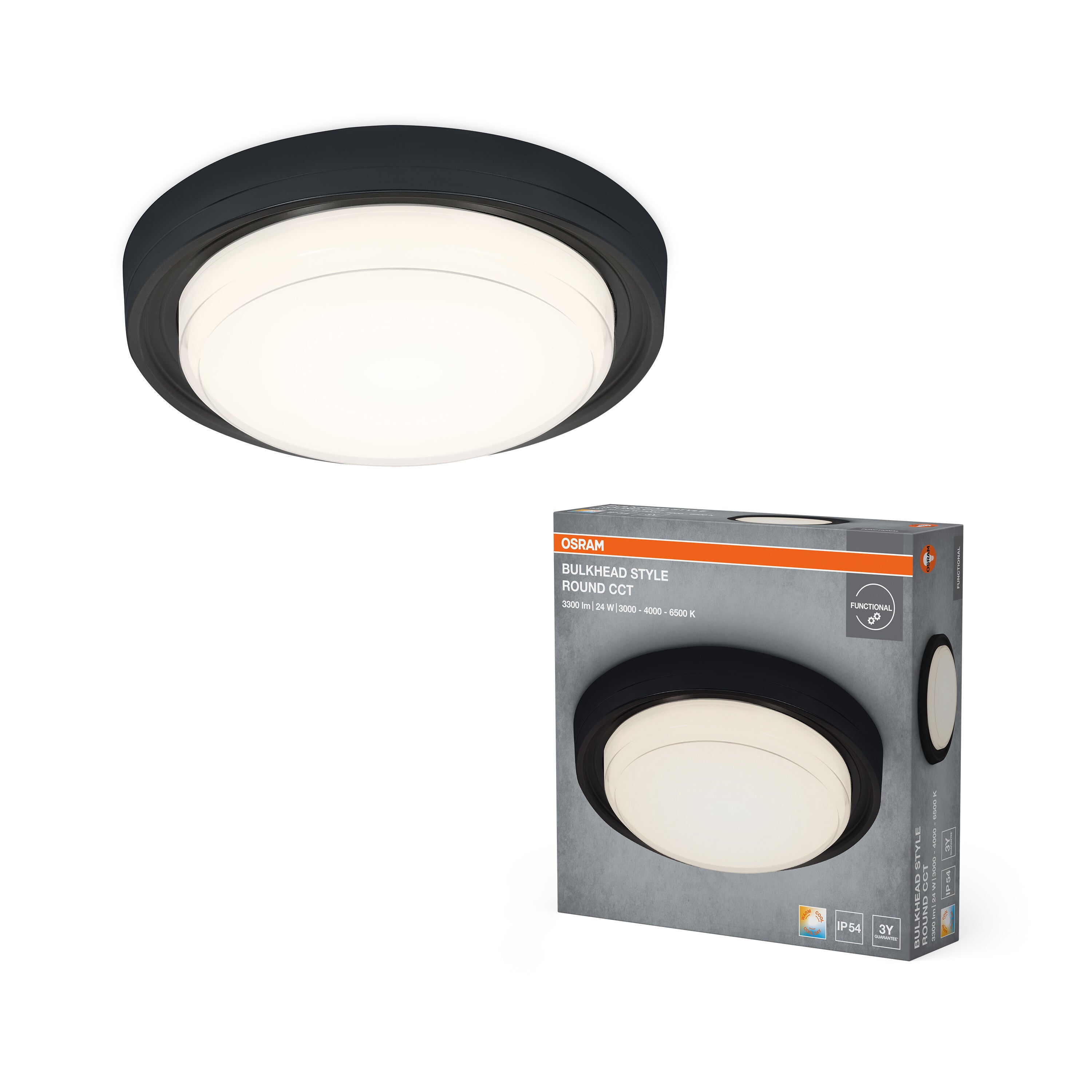 4099854689963 - Stropní svítidlo Bulkhead Style, černá, laditelná bílá - Stropní svítidlo - LEDVANCE e-shop