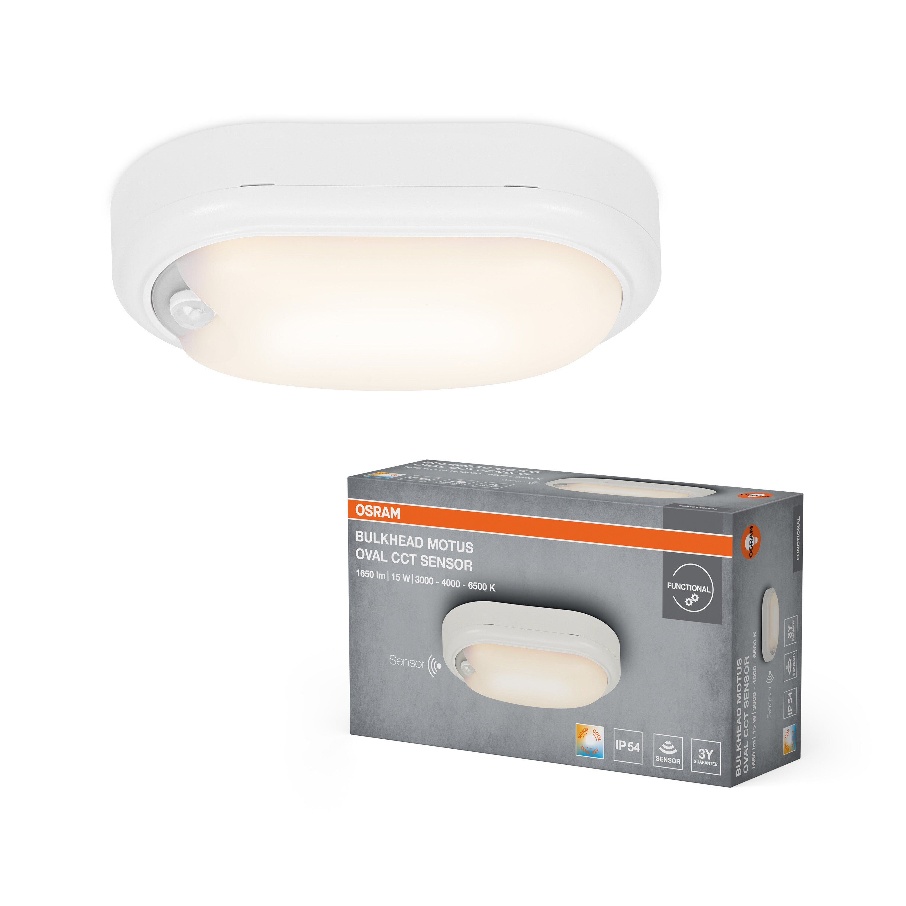 4099854689901 - Stropní svítidlo Bulkhead Motus, bílá, laditelná bílá, 15,00 W - Stropní svítidlo - LEDVANCE e-shop
