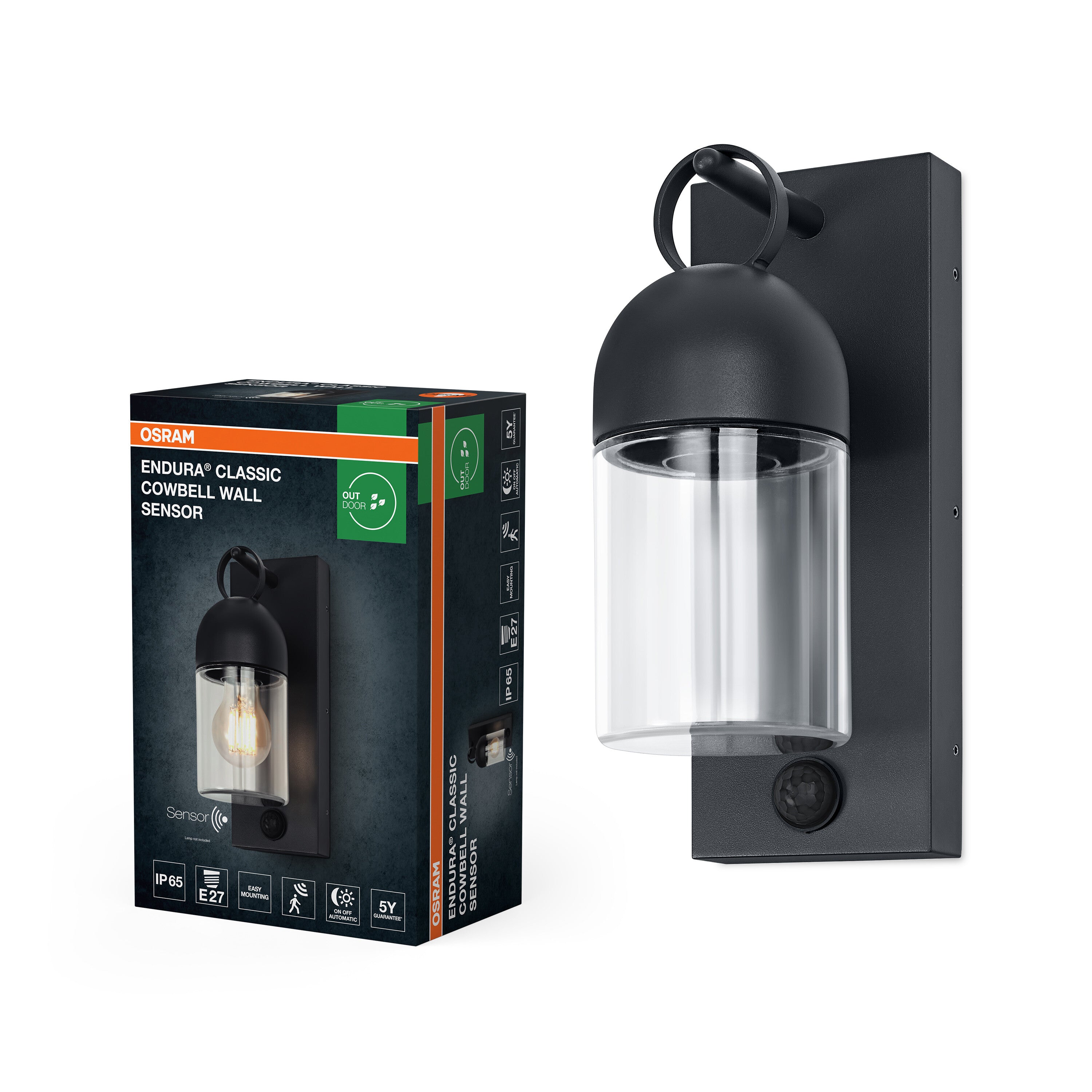 4099854709760 - Venkovní svítidlo ENDURA® Classic Cowbell IP65, šedá, se senzorem - Venkovní dekorativní svítidlo - LEDVANCE e-shop