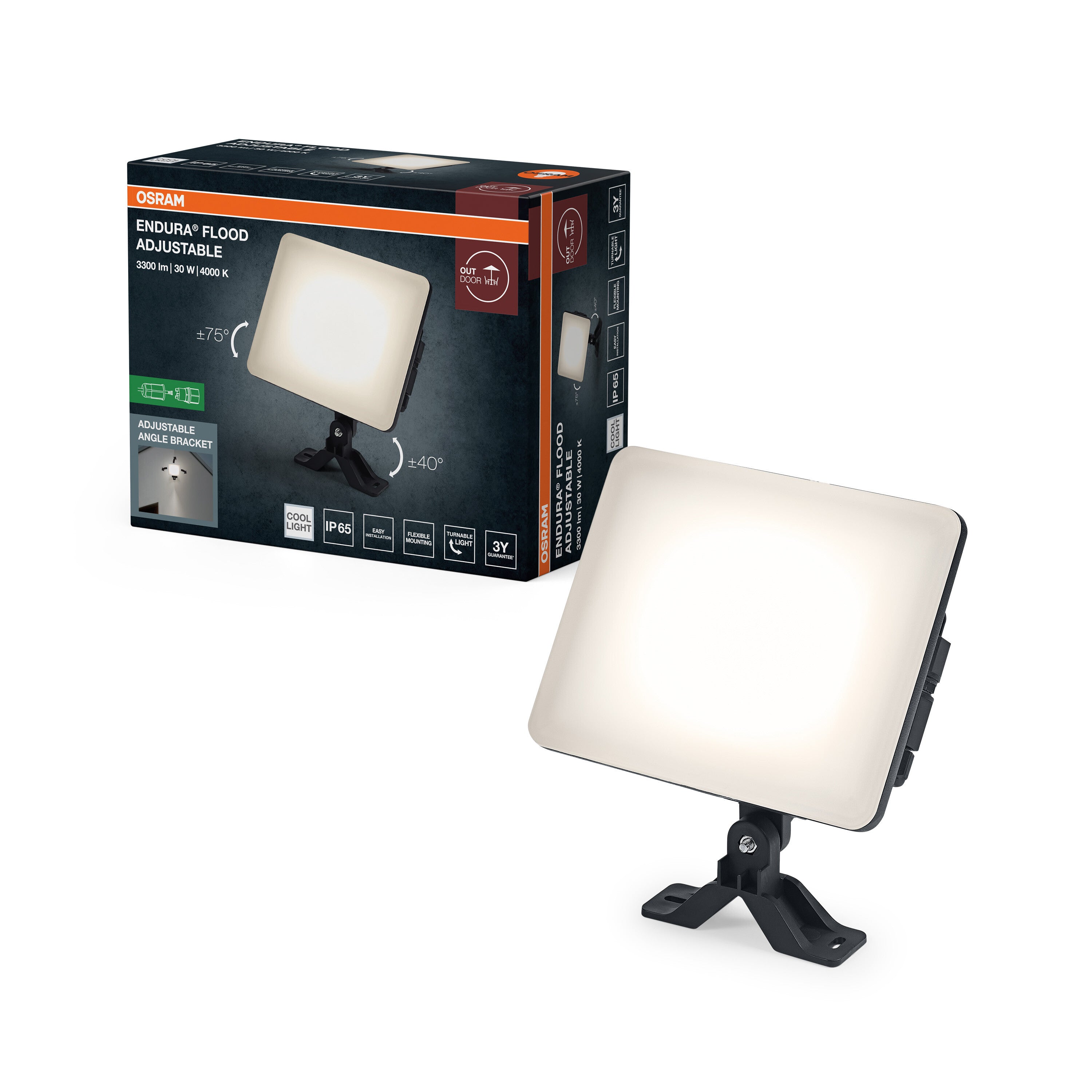 4099854706059 - Venkovní reflektor ENDURA® nastavitelný, 120 °, černá - Reflektor - LEDVANCE e-shop