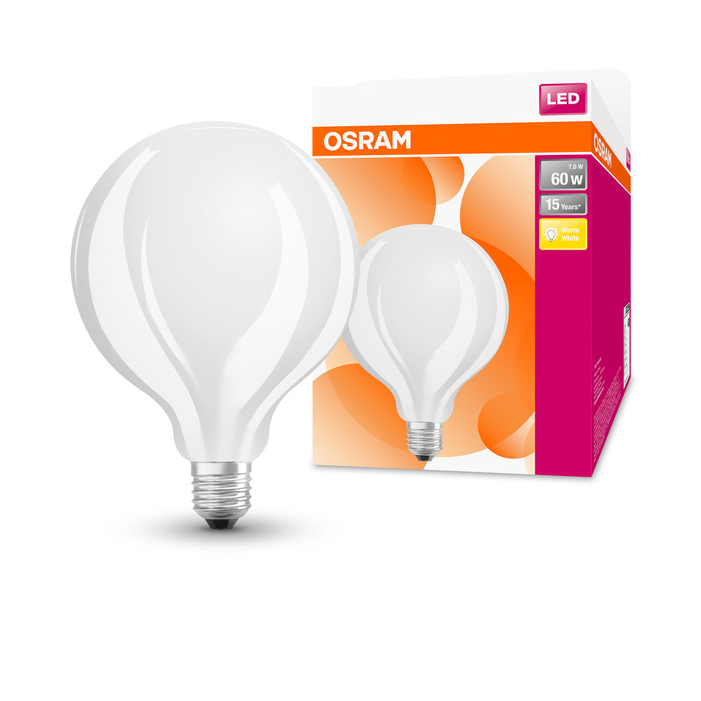Velká kulatá LED žárovka E27 7 W STAR, teplá bílá
