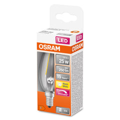 Stmívatelná LED svíčková žárovka E14 2,8 W CLASSIC B, teplá bílá