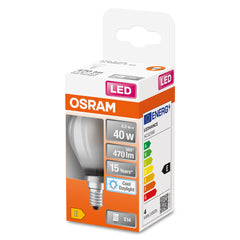 Matná LED mini žárovka E14 4 W CLASSIC P, studená denní bílá