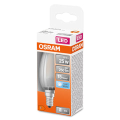 Matná LED malá žárovka E14 2,5 W CLASSIC B, studená bílá