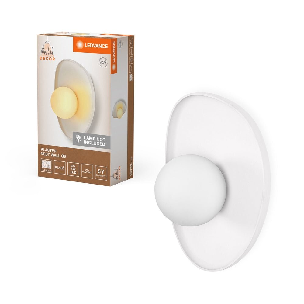 Asymetrické bílé nástěnné svítidlo G9 5W PLASTER NEST