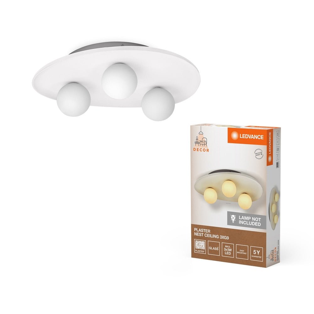 Asymetrické bílé stropní svítidlo 3x G9 5W PLASTER NEST