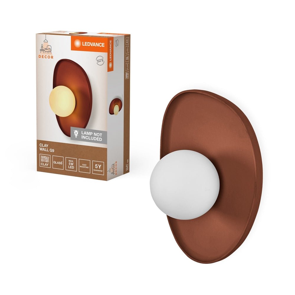 Asymetrické nástěnné svítidlo skleněné G9 5W CLAY WALL