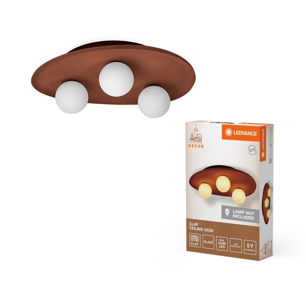 Asymetrické stropní světlo skleněné 3x G9 5W CLAY CEILING