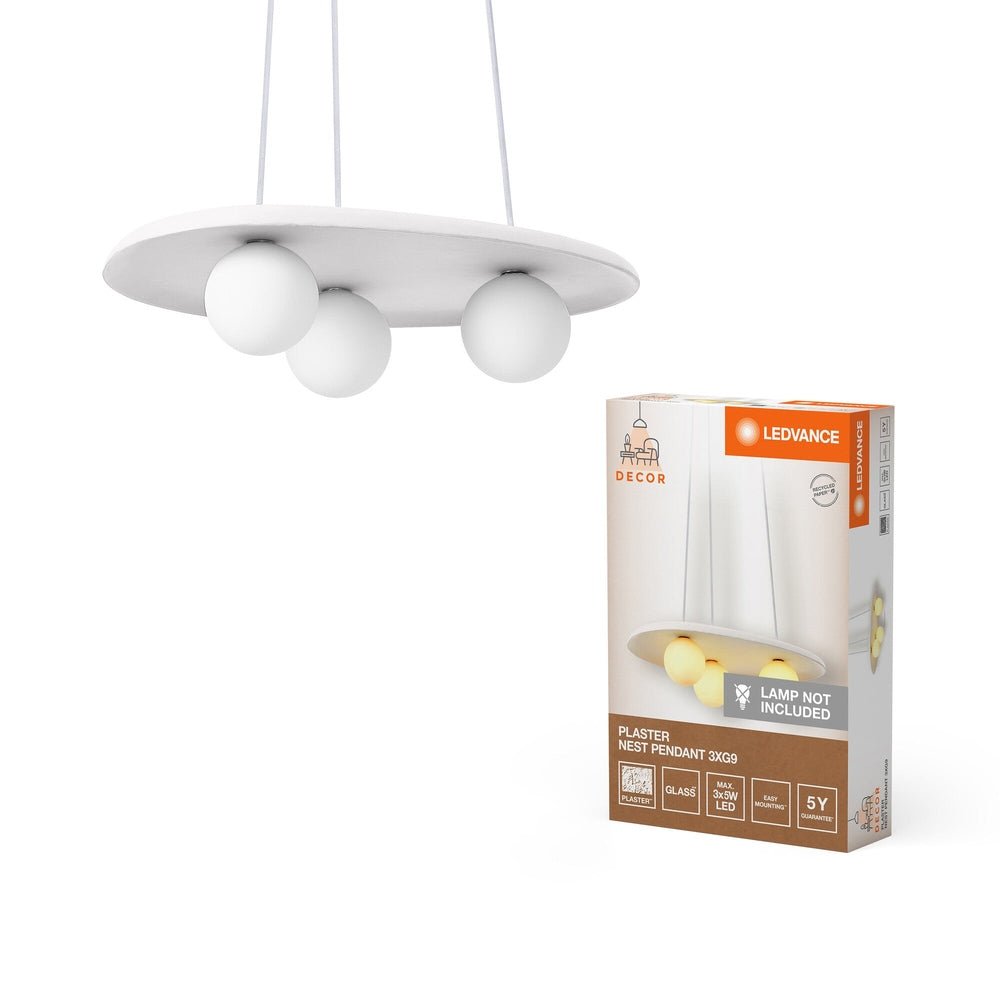 Asymetrický lustr skleněný 3 x G9 PLASTER NEST PENDANT