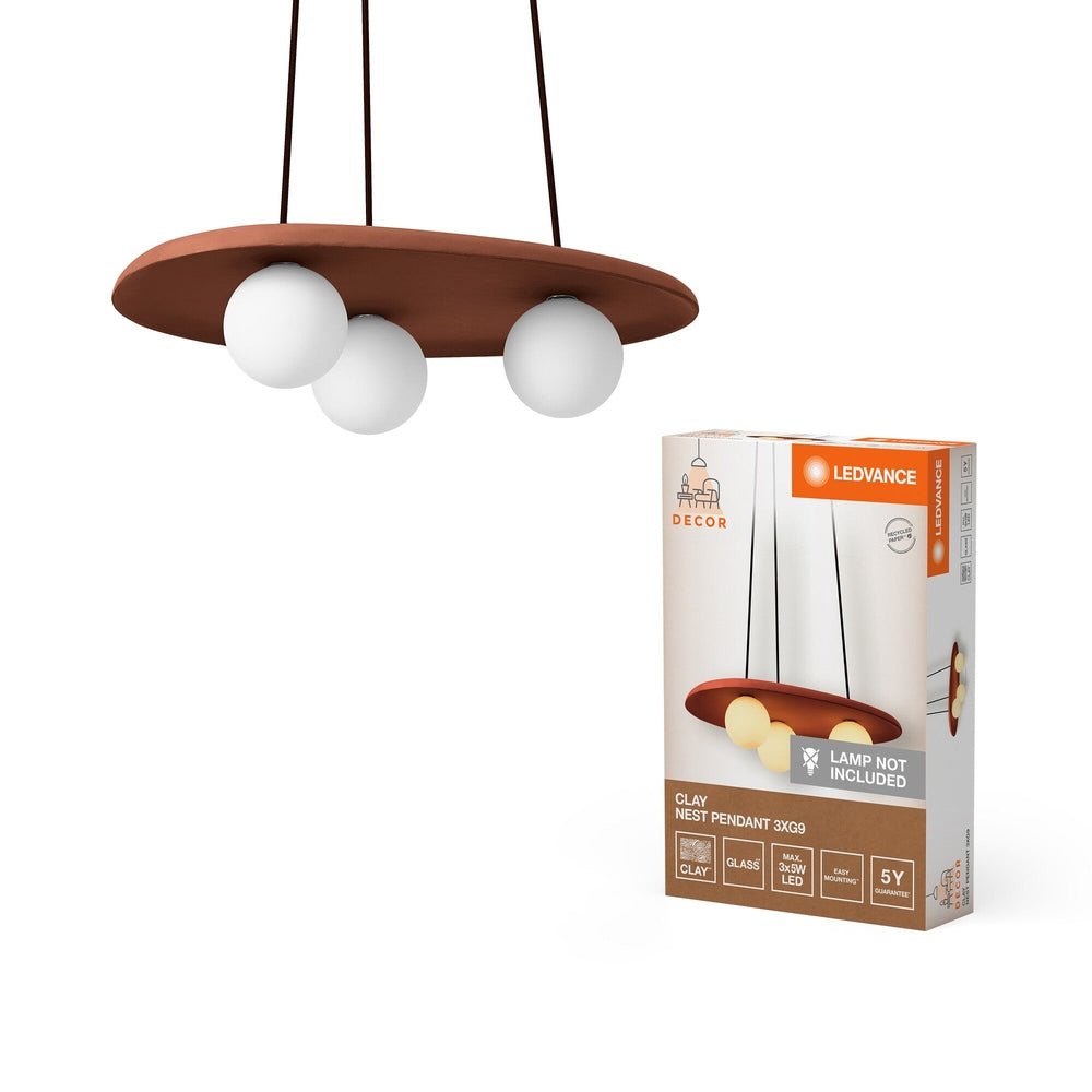 Asymetrický lustr skleněný 3x G9 5W CLAY NEST PENDANT