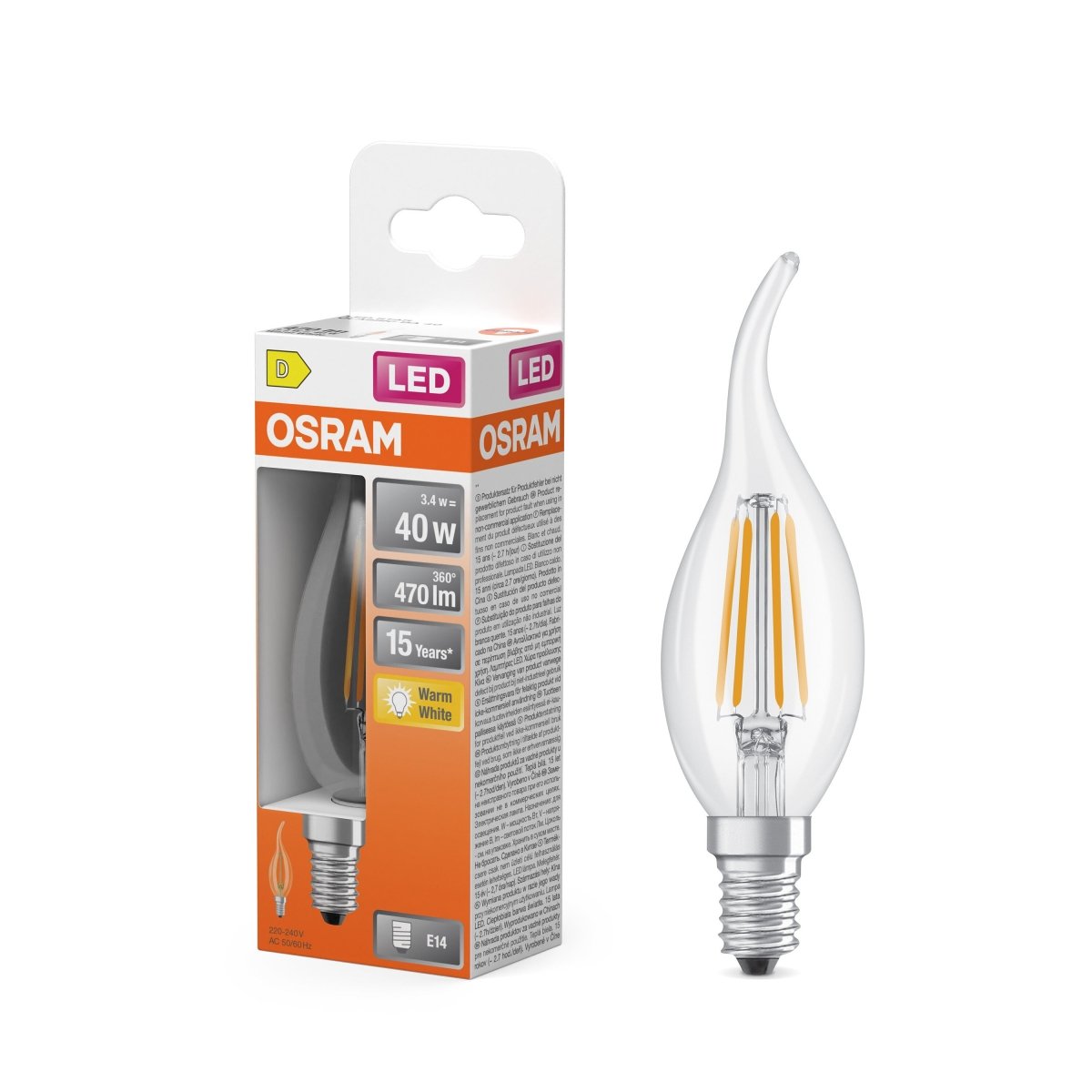 4099854468810 - Atypická LED žárovka E14 4 W CLASSIC BA, teplá bílá OSRAM - Žárovka - LEDVANCE e - shop