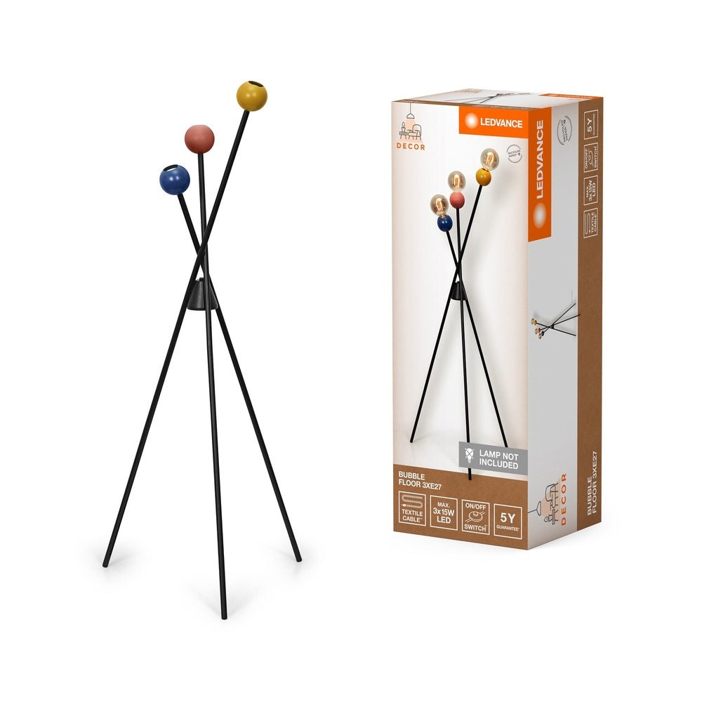 Barevná stojací lampa 3x E27 15W BUBBLE FLOOR