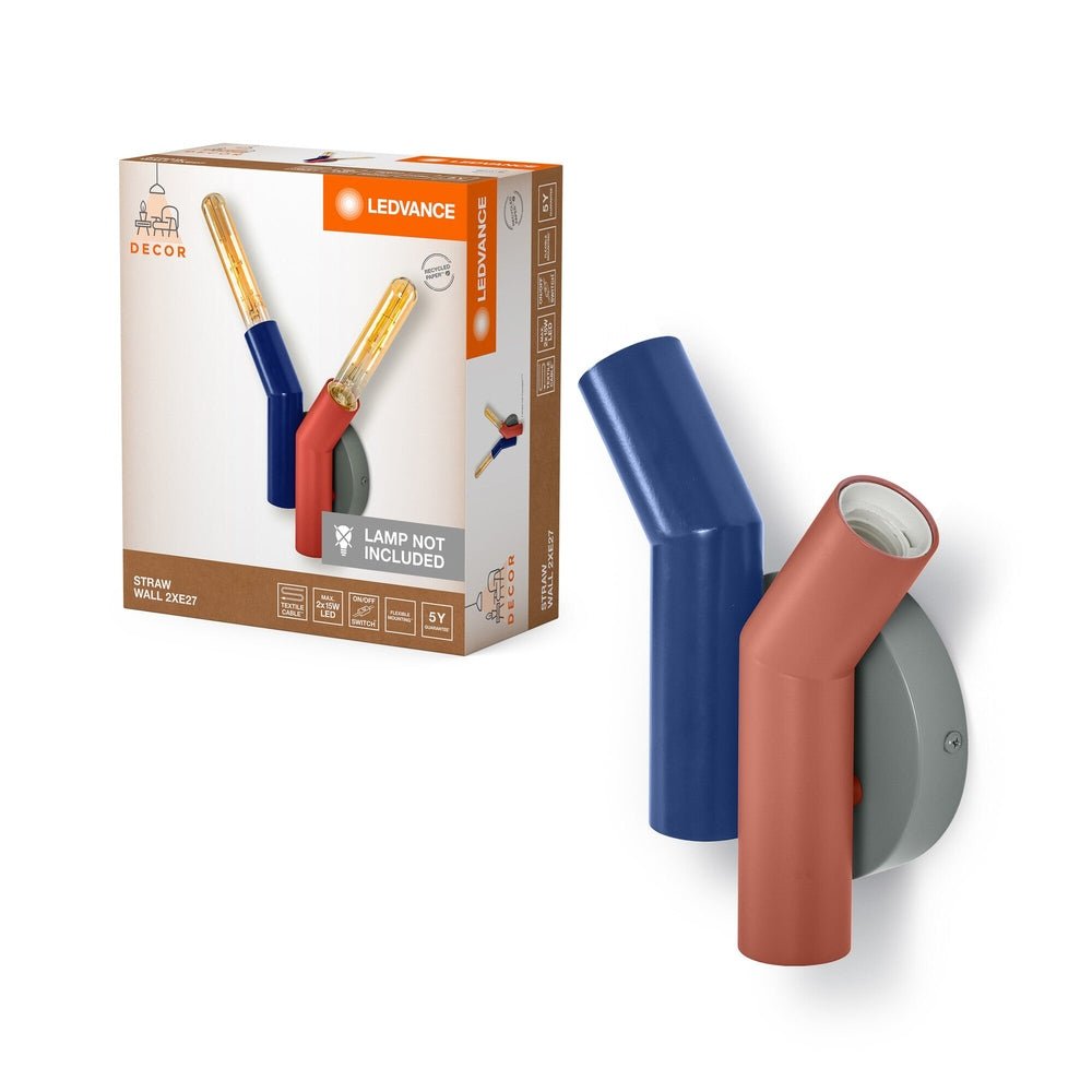Barevné nástěnné svítidlo 2x E27 15W STRAW WALL