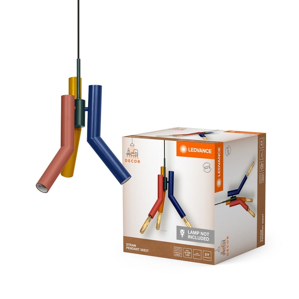 Barevný lustr dekorativní 3 x E27 15 W STRAW PENDANT