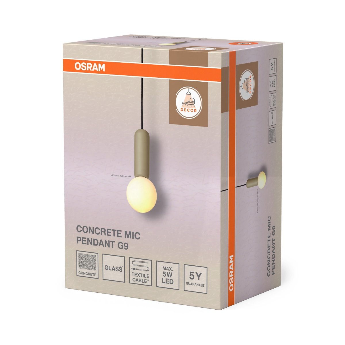 4058075848368 - Betonové závěsné svítidlo Concrete Mic, 1x G9, Béžové - Czechia LEDVANCE e - shop