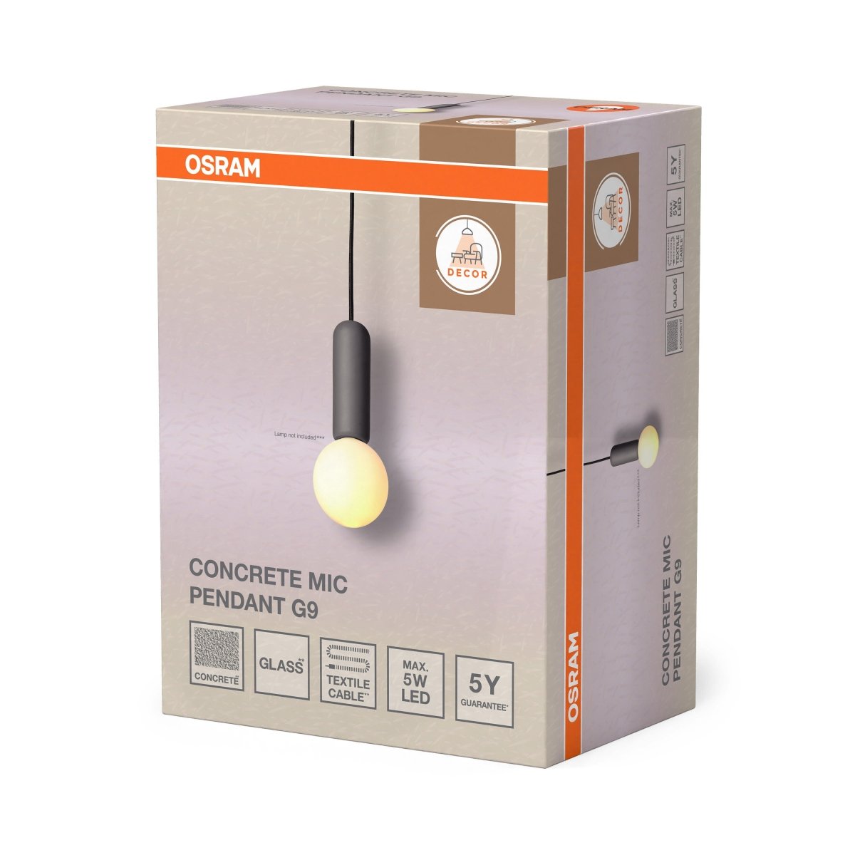 4058075848320 - Betonové závěsné svítidlo Concrete Mic, 1x G9, Tmavě šedé - Czechia LEDVANCE e - shop