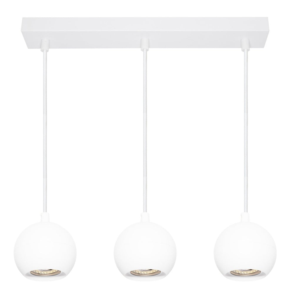 Bílá Bodovka SPHERAL 3xGU10 ZÁVĚSNÁ 390 mm