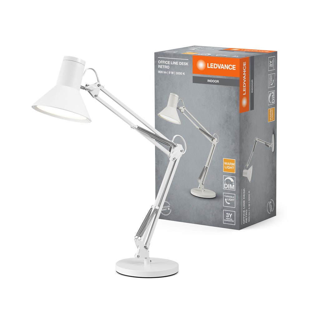 4058075842861 - Bílá stolní lampa stmívatelná 9W OFFICE DESK RETRO, teplá bílá - Stolní lampa - LEDVANCE e - shop