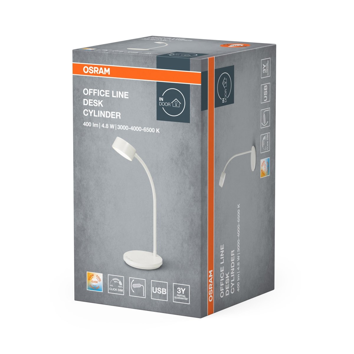 4099854464270 - Bílá stolní lampa USB 4.8W OFFICE CYLINDER, laditelná bílá OSRAM - Stolní lampa - Czechia LEDVANCE e - shop