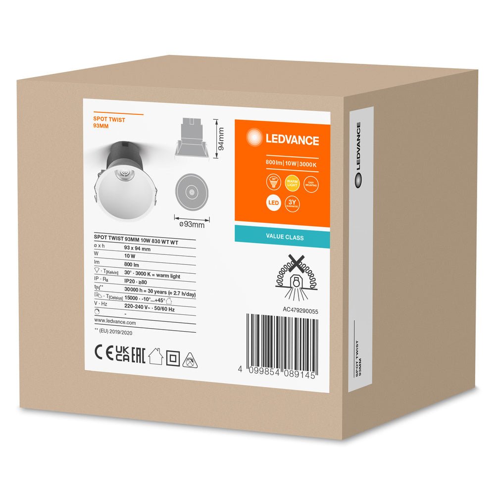 4099854089145 - Bílé LED podhledové svítidlo 10 W SPOT 93mm, studená bílá - Podhledové svítidlo - LEDVANCE e - shop