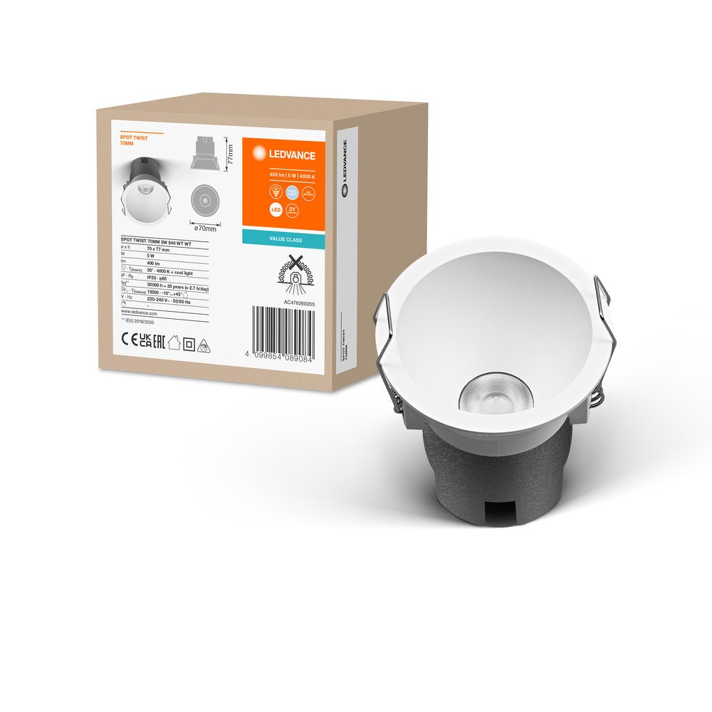 4099854089084 - Bílé LED podhledové svítidlo 5 W SPOT 70mm, studená bílá - Podhledové svítidlo - LEDVANCE e - shop