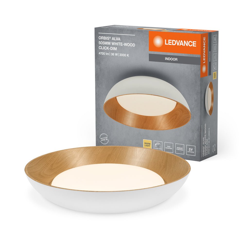 Bílé LED stropní svítidlo 505 mm ORBIS ALVA, teplá bílá
