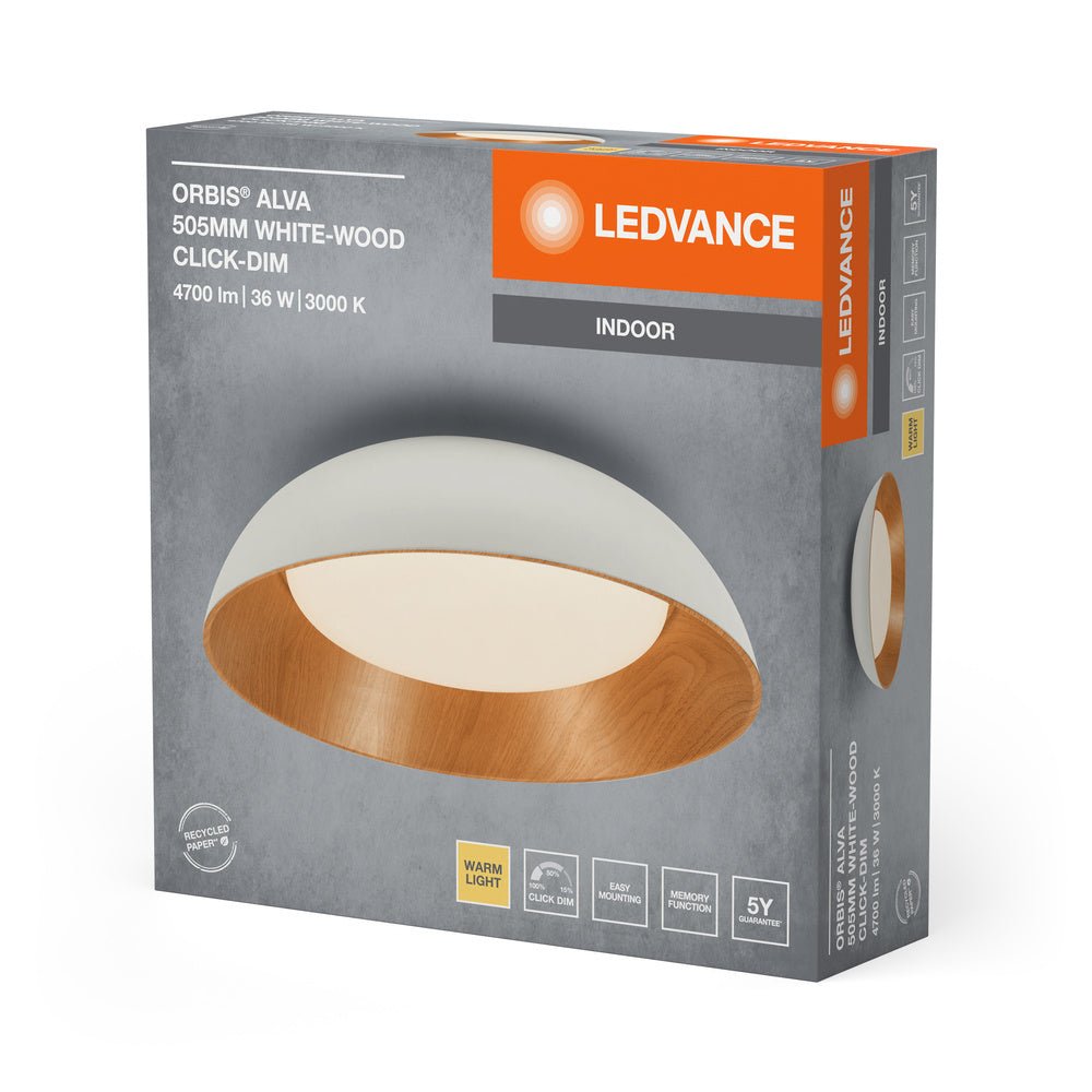 4099854284564 - Bílé LED stropní svítidlo 505 mm ORBIS ALVA, teplá bílá - Stropní svítidlo - LEDVANCE e - shop