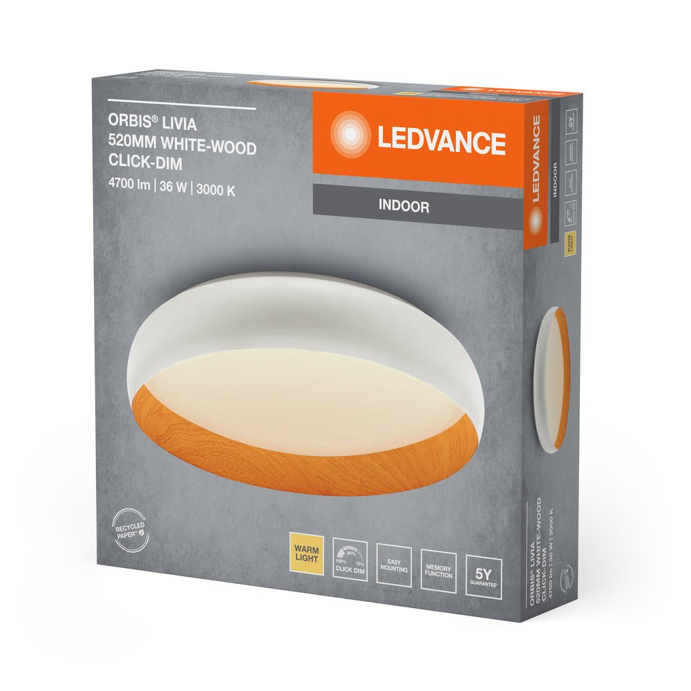 4099854284069 - Bílé LED stropní svítidlo 520 mm LIVIA, teplá bílá - Stropní svítidlo - LEDVANCE e - shop