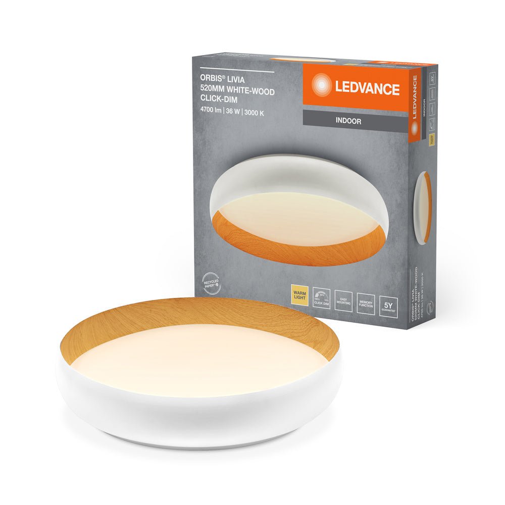 Bílé LED stropní svítidlo 520 mm LIVIA, teplá bílá